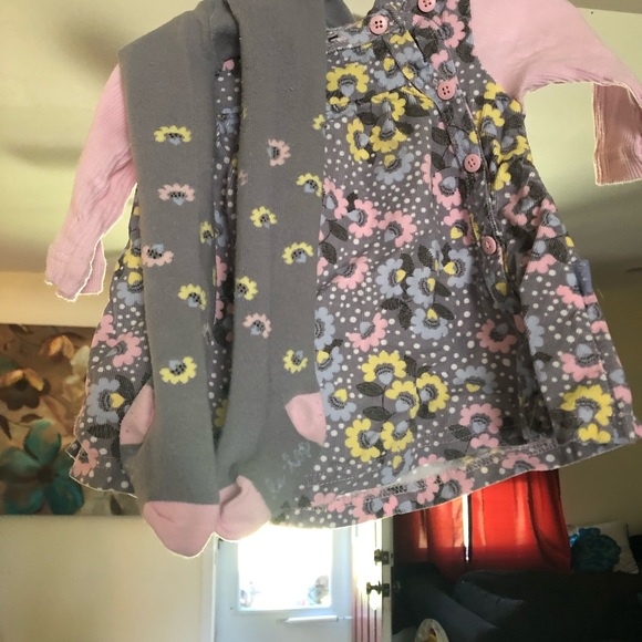 Button up dress with tights - Picture 2 of 2